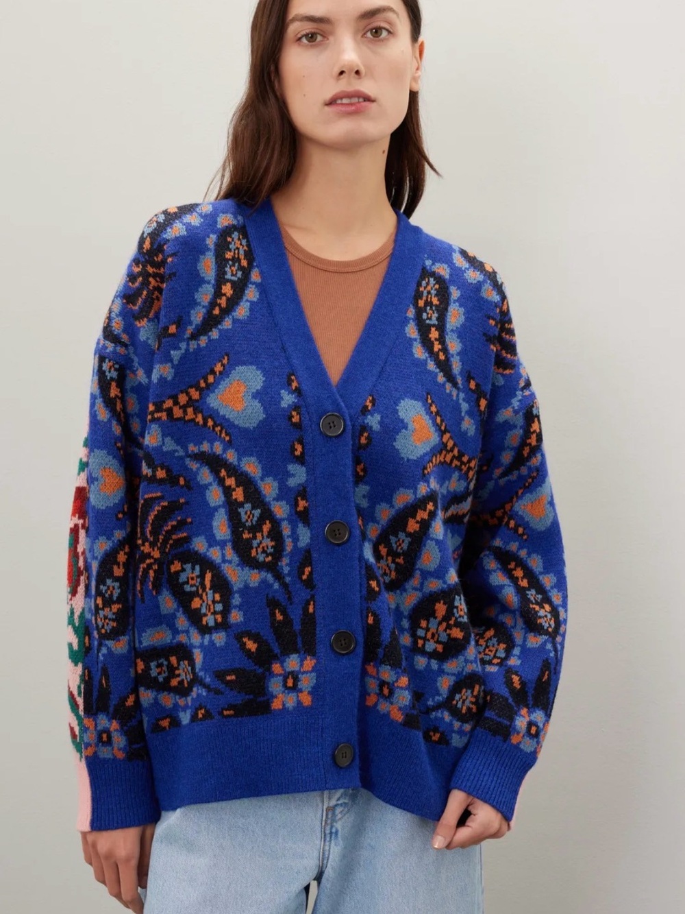 Farm Rio Toucans Scarf Print Sweater
